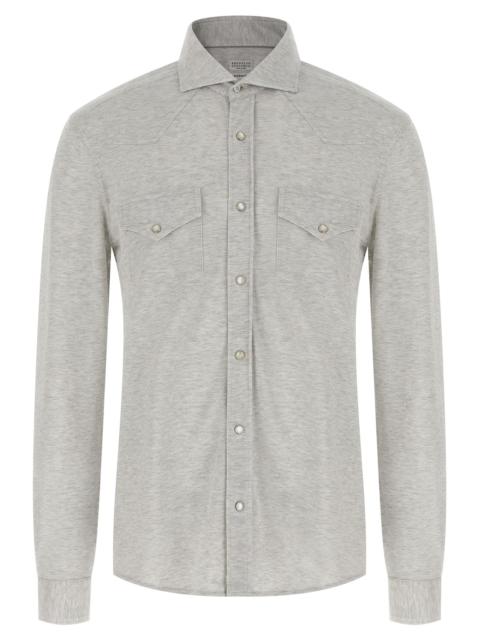 Brunello Cucinelli Brunello Cucinelli Men Piqué Cotton Shirt