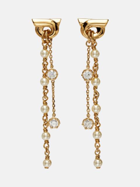 FERRAGAMO Gancini embellished drop earrings