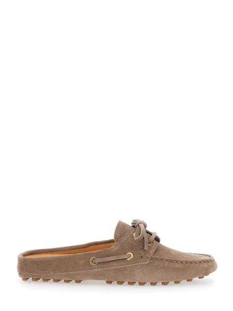 Tod's Tod's Women Loafers With Side Laces In Brown Suede For Men