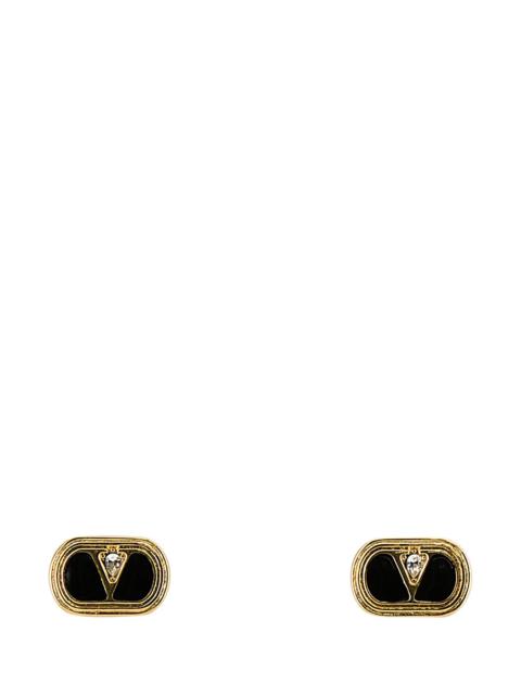 Valentino Two-tone enamel and metal VLogo earrings