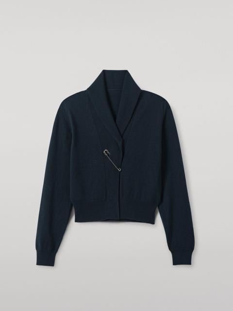 Johnstons of Elgin Crathie Bottle Green Shawl Cashmere Cardigan