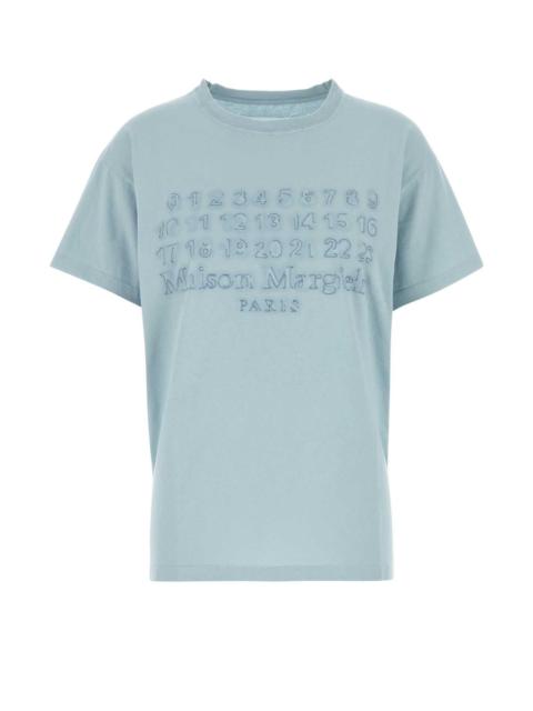 Maison Margiela Maison Margiela Women Light Blue Cotton T-Shirt