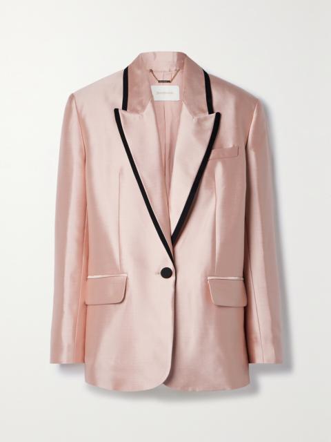 Zimmermann Matchmaker Grosgrain-trimmed Wool And Silk-blend Duchesse-satin Blazer