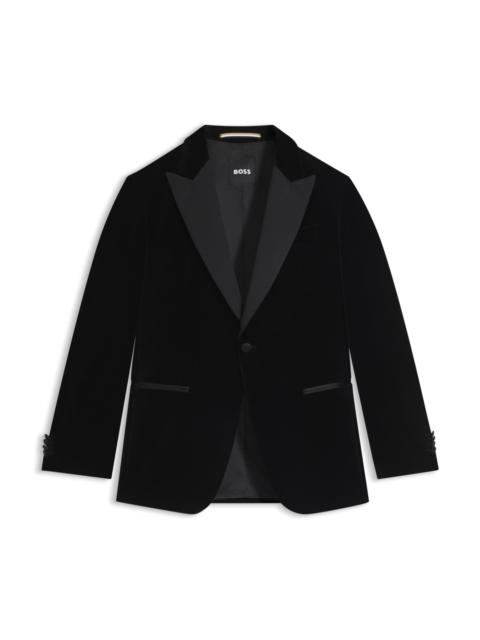 BOSS SLIM-FIT TUXEDO JACKET IN COTTON VELVET