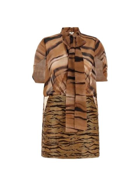 ELISABETTA FRANCHI ELISABETTA FRANCHI Brown Animal Dress New & Authentic (Women
