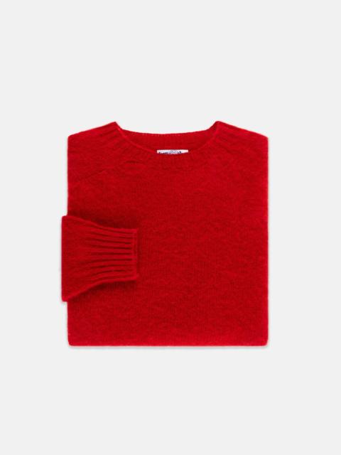 J. PRESS MADE-IN-SCOTLAND RED SHAGGY DOG SWEATER  - TRIM FIT