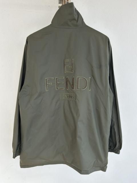 FENDI Fendi Jeans Green Army Nylon Coach Jacket
