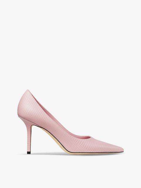 JIMMY CHOO Love 85 lizard-embossed leather heeled courts