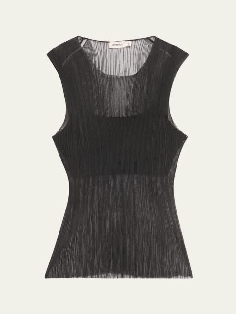 SIMKHAI Oakley Bralette Plise Knit Tank Top