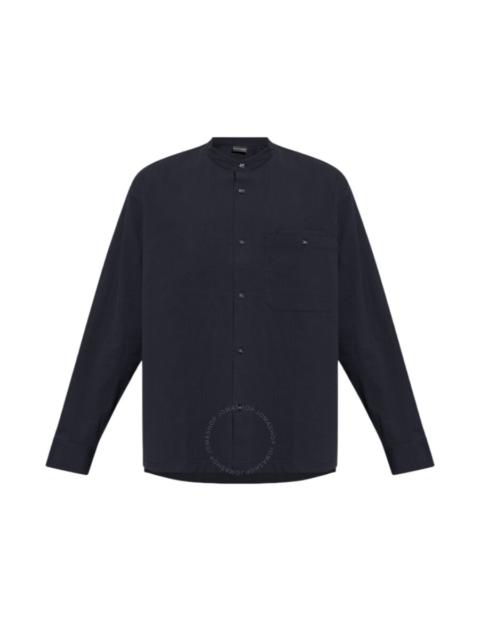 Emporio Armani Cotton Muslin Band-Collar Shirt