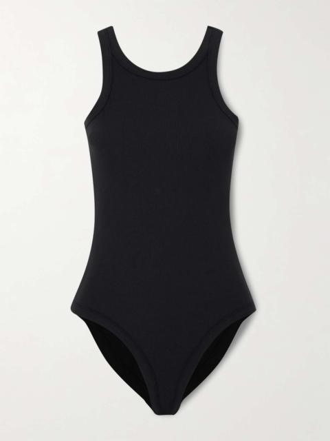 Ribbed swimsuit Black