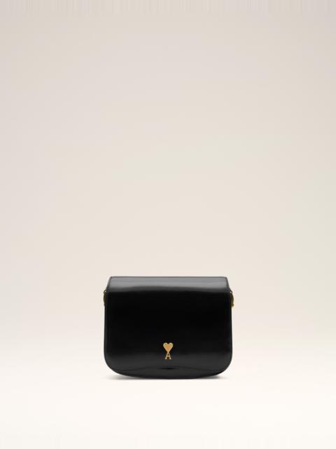 AMI Paris BLACK GLAZED LEATHER PARIS PARIS BAG