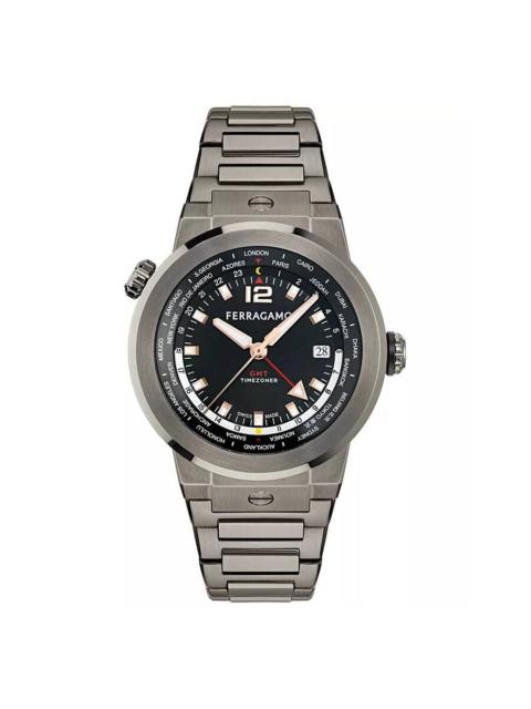 FERRAGAMO Ferragamo F-80 GMT Quartz Black Dial Men's Watch SFHA00624