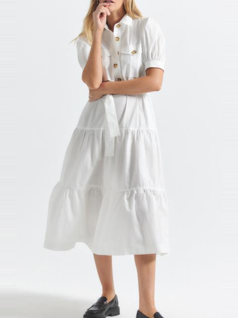 DEREK LAM 10 CROSBY Derek Lam 10 Crosby Buffy Short Sleeve Cotton Utility Dress in White at Nordstrom
