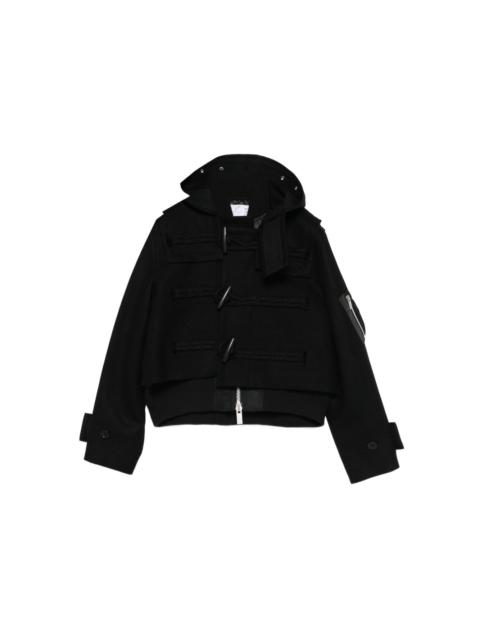sacai hooded toggle-fastening jacket