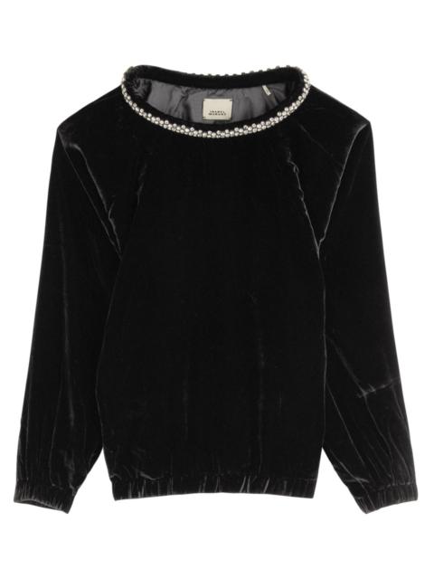 Isabel Marant Bertina Embellished Velvet top