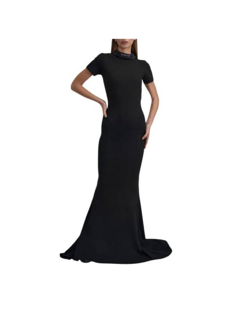 BALENCIAGA Balenciaga Mock Neck Cotton Maxi Dress, Size Medium