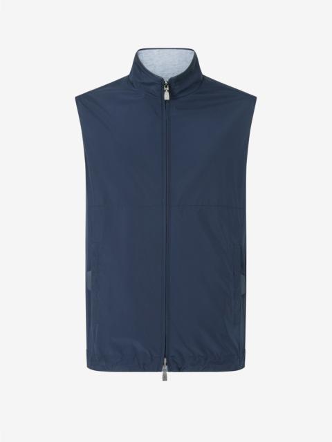CORNELIANI Blue technical poplin gilet