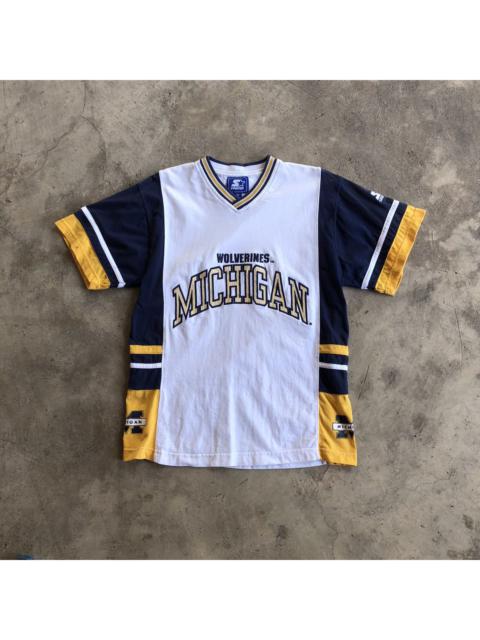 Other Designers MICHIGAN WOLVERINES Embroidery Logo by Starter V-Neck Shirt