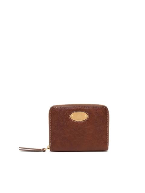 Mulberry grained-leather logo-plaque purse