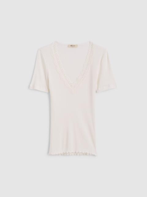 Madewell Lace-Trim V-Neck Top