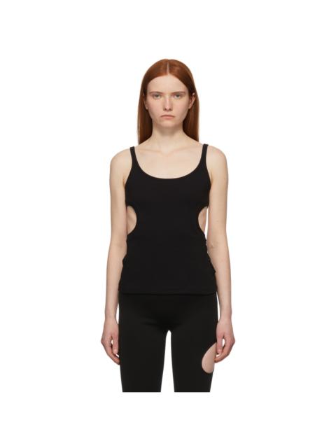 Off-White Black Rib Knit Meteor Tank Top