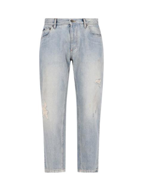 Dolce & Gabbana Loose Jeans With Abrasions