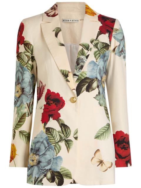 Alice + Olivia Alice + Olivia Breann Floral Linen-blend Blazer