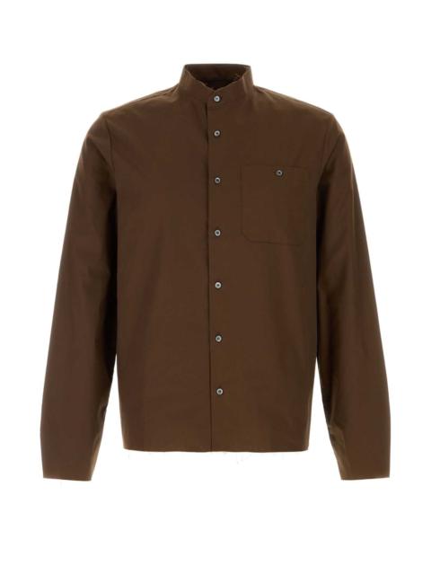 Prada Prada Men Brown Poplin Shirt