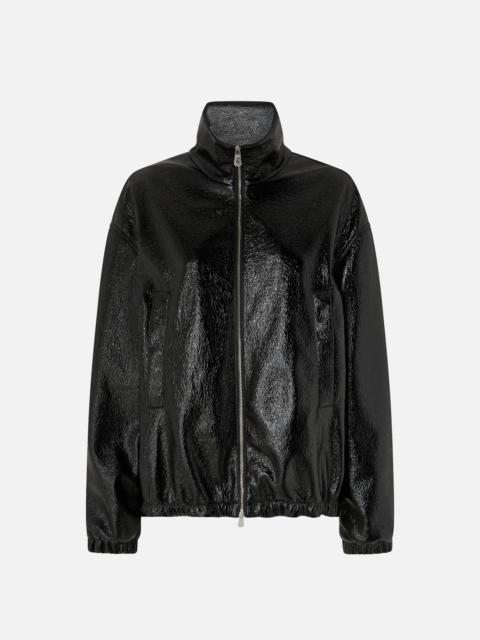 PINKO OVERSIZED PATENT-EFFECT BOMBER JACKET