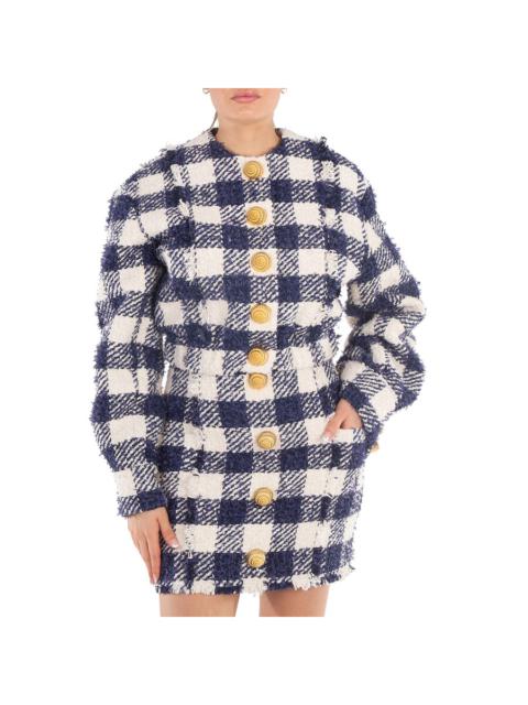 Balmain Balmain Tweed Crop Bomber Jacket