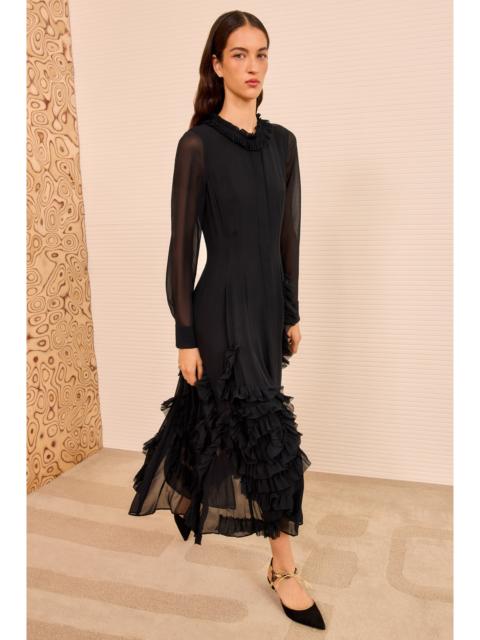 ULLA JOHNSON Rhea Shirt dress with Ruffle Skirt