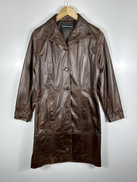 Other Designers ⚡️Vintage Jha-Jha Club Button Leather Long Coat Jacket