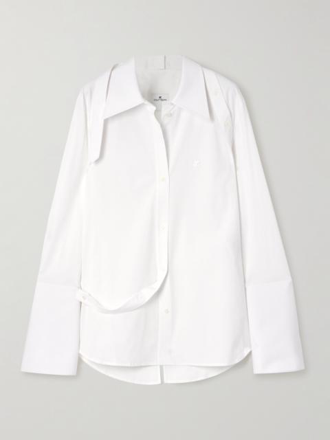 courrèges Embellished Cotton-blend Poplin Shirt