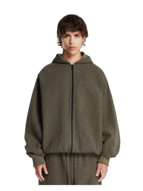 Gray Wool Hoodie