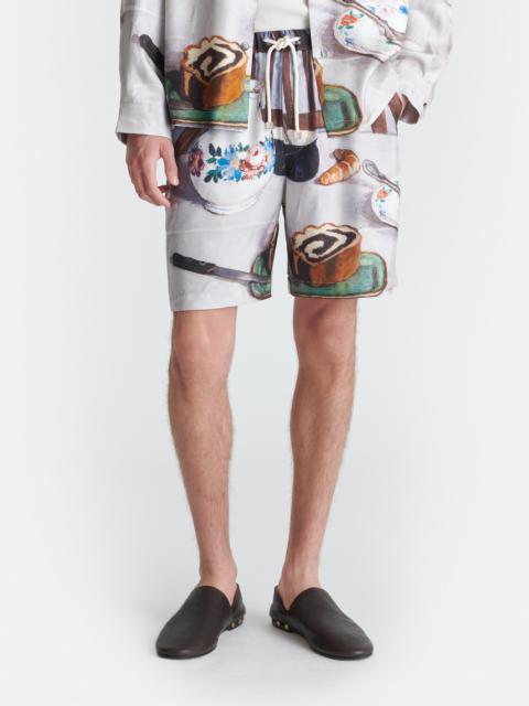 Nanushka Printed Silk Twill Shorts