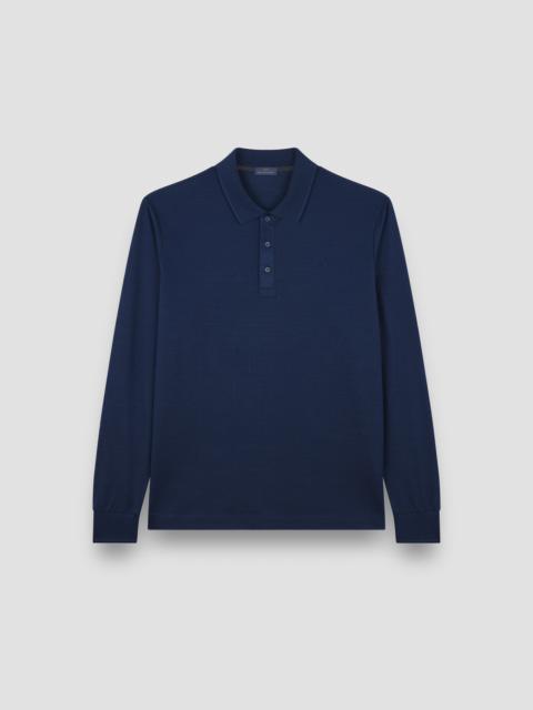 Paul & Shark TWO-TONE PIQUÉ COTTON POLO SHIRT WITH SHARK FIN EMBROIDERY