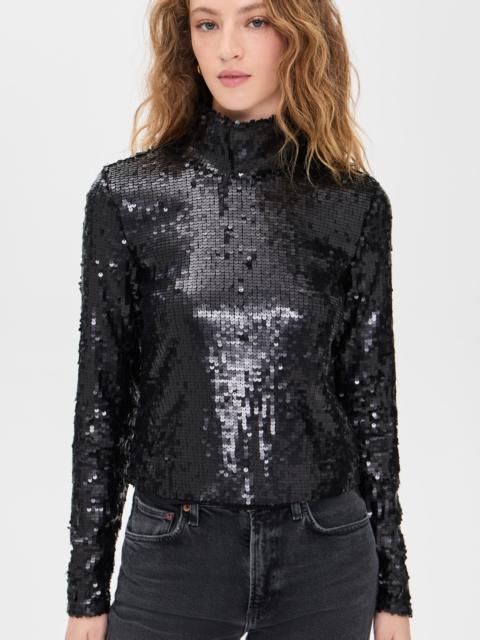 rag & bone Lucy Sequin Turtleneck Top