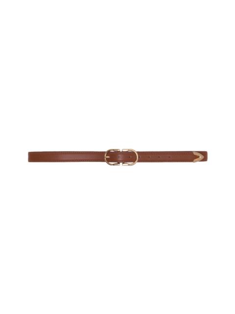 maje maje Double-buckle leather belt in Camel at Nordstrom