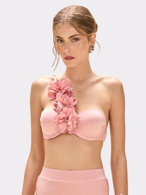 PatBO LAGOA LYCRA FLOWER APPLIQUE BIKINI TOP