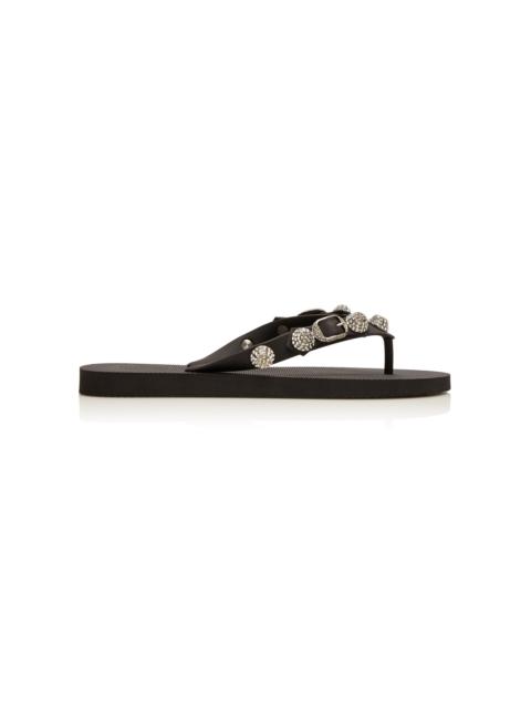 BALENCIAGA Cagole Rubber Thong Sandals black