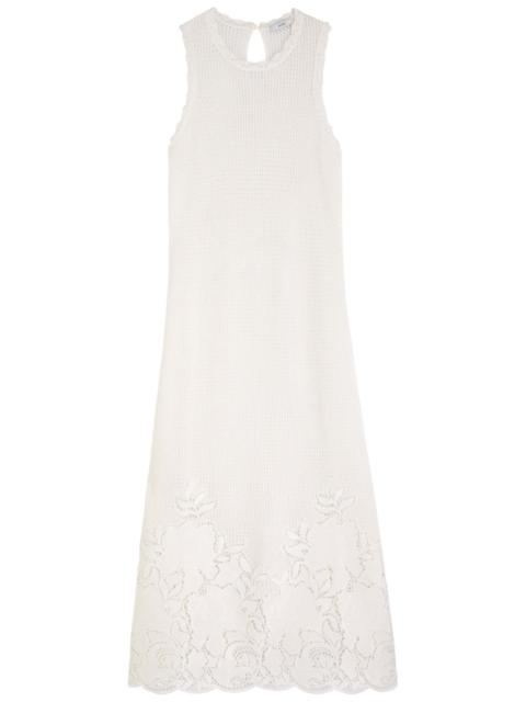 Erdem Erdem Floral-embroidered Open-knit Midi Dress