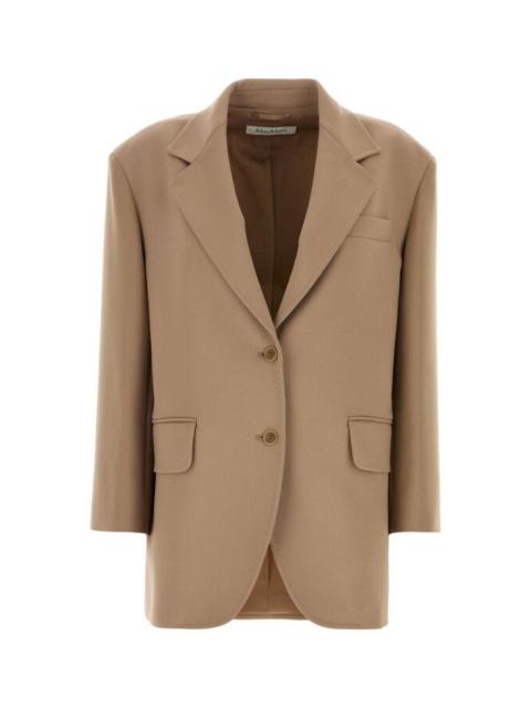 Max Mara Women Khaki Stretch Wool Blazer