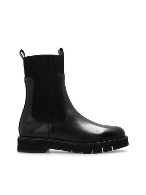 FERRAGAMO Salvatore Ferragamo Black Leather Rook Chelsea Boots