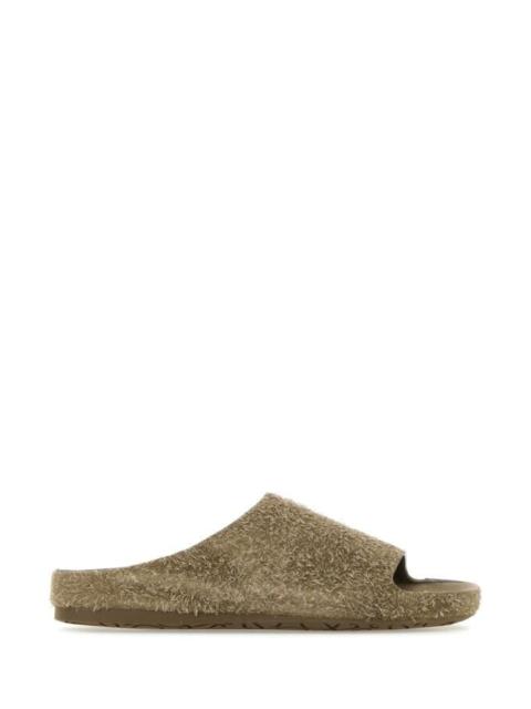 Loewe Men Khaki Suede Lago Slippers