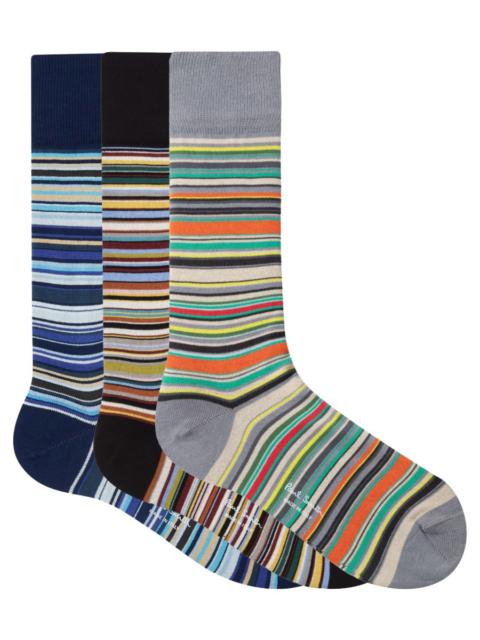 Paul Smith 3-PACK STRIPED COTTON SOCKS