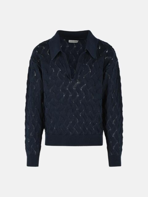 Dries Van Noten 'MAQUIS' NAVY COTTON SWEATER