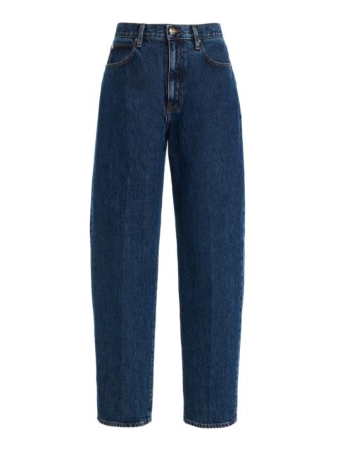 FRAME The Neat High-Rise Barrel-Leg Jeans dark wash