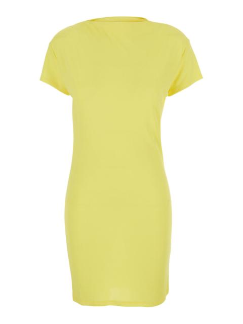 JACQUEMUS Jacquemus Women 'La Robe Mistral' Yellow Dress With Boat Neckline And Open Back With Draping In Visc