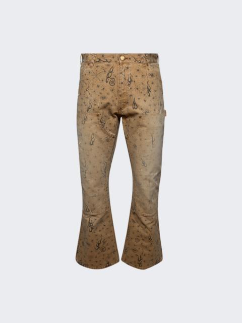 SAINT M×××××× X Dr. Woo Double Knee Pants Beige